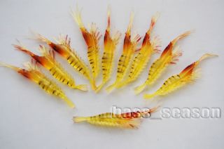10 Pcs 4 Shrimp Soft baits Fishing Lure Soft lure Plastic Free 
