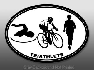 Oval Triathlete Sticker   triathlon swim bike run decal