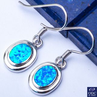 Blue Australian FIRE Opal .925 Sterling Silver Earrings 1 TOP SELLER 