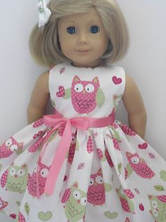 FANCY OWL WITH HEARTS CLOTHES DRESS FITS AMERICAN GIRL DOLL NEW
