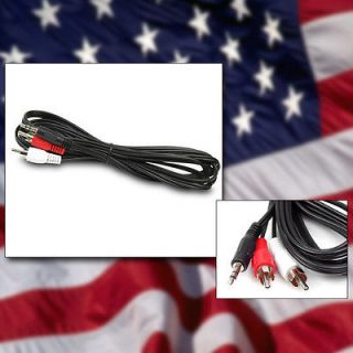 10FT 3.5MM AUX RCA MALE PLUG AUDIO STEREO JACK BLACK CABLE IPHONE 4S 