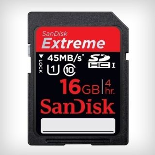 SanDisk Extreme SDHC SD HC 16GB 16g 16 G UHS I Class 10 45MB Life Time 