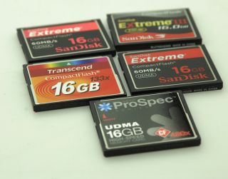 Assorted 16GB CF Compact Flash Cards