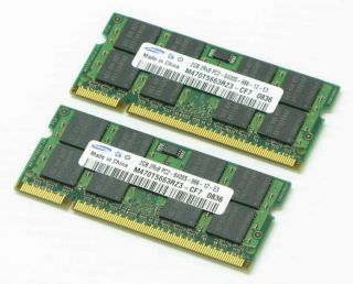 4GB Memory Kit (2x2GB) Samsung 2GB 2Rx8 PC2 6400S 666 12 E3 Laptop 
