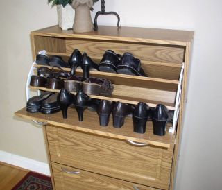 4D Concepts Deluxe Triple Shoe Cabinet Oak 76153 New
