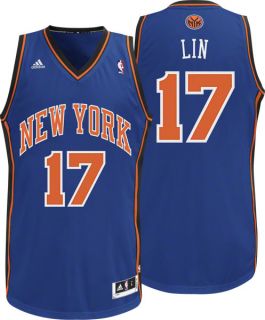 Jeremy Lin Jersey Adidas Blue Swingman 17 New York Knicks Jersey 