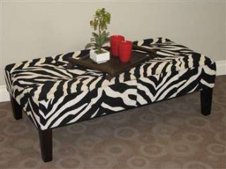 4D Concepts Large Zebra Print Coffee Table in Zebra Print
