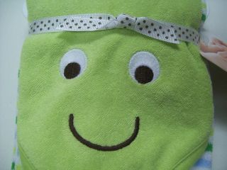   Little Layette Five (5) Pack Green Blue Smiley Face Wash Cloths