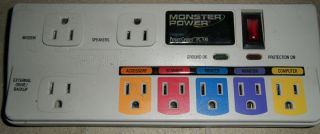 Monster PowerCenter AV700 8 Outlets Surge Protector Mint