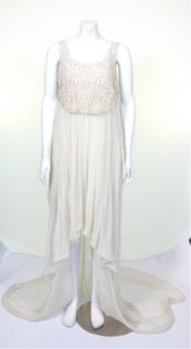 Alexander McQueen F w 2008 Runway Wedding Dress Gown Antique White U 