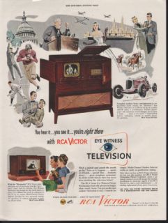 1949 RCA Victor Television Entertainment Home Sport Ad