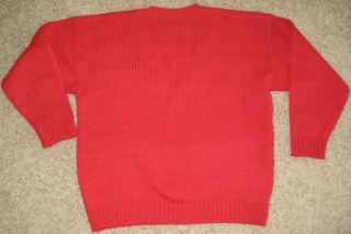 Womens Vintage Ugly Christmas V Neck Sweater Large