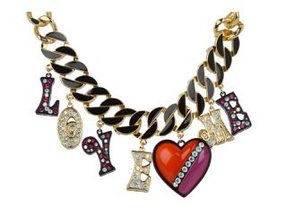 Betsey Johnson 60s Mod Chain Link Love Me Necklace    