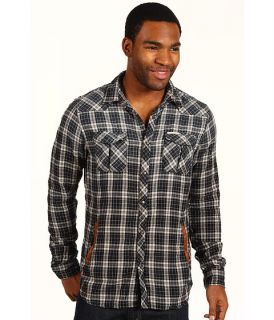 Scotch & Soda   Long sleeve Check Shirt with Leather Detailed Front 
