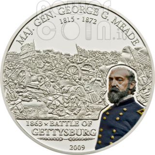 Silver Coin Meade Battle Gettysburg Cook Islands 2009