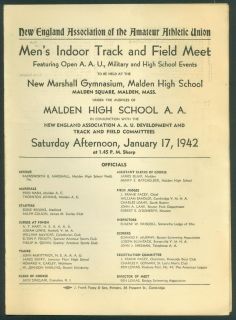 1942 Track Field Malden MA High School Dartmouth EX