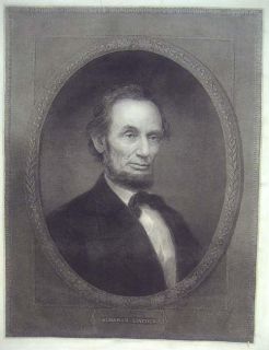 Abraham Lincoln Lithograph by William E Marshall in Original Frame 