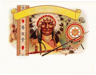Absaraka Inner Cigar Label Lithograph Untitled Version American Indian 