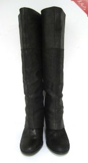 Vince Camuto Abril Silk Goat Leather Covered Knee Boots Black 10M $210 