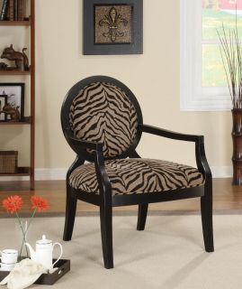 Black Tiger Print Accent Armchair Desk Dining Arm Chair
