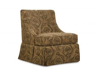   Upholstery Hampton Armless Skirted Chair & Skirted Cocktail Ottoman 2