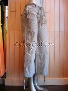 New Mur Mur Khaki Cargo Coton Braided Belt Pants L