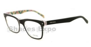 New Prada Eyeglasses VPR 01N Black Optical RX aby 101