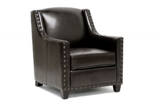 Wallace Dark Brown Modern Club Chair Accent Chair Living Room 