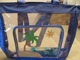 Seashore Design Clear Plastic Extra LargeTote Bag Comes complete with 