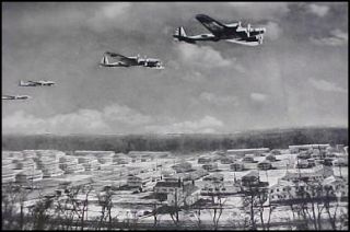 WWII Panoramic Photo Aberdeen Proving Grounds B1 Bomber