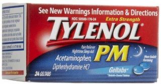 Tylenol PM Extra Strength Pain Reliever Fever Reducer Geltabs 24 Count 