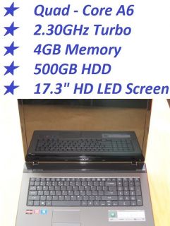 acer Aspire AS7560 17 Quad Core 2 3GHz Turbo 4GB 500GB Notebook 