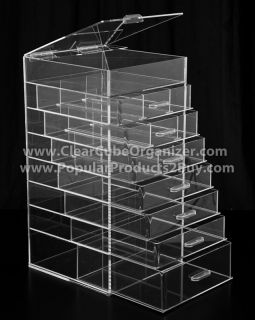 Acrylic Makeup Organizer w Drawers Clear Cube Cosmetic