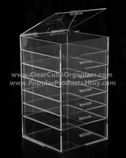 Acrylic Clear Cube Makeup Organizer Drawers Display New