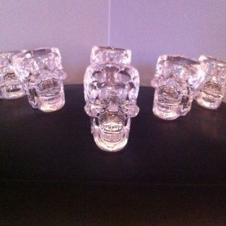 Set Of 6 Crystal Head Vodka Skull Shot Glasses by Dan Ackroyd