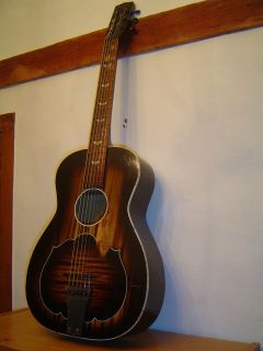 Vintage Harmony Art Deco Acoustic Guitar