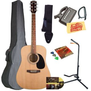   Starcaster Acoustic Guitar Bundle w/ Gigbag, Stand, Capo, Tuner + More