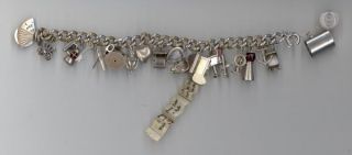 Antique Sterling Silver Charms 20 Charms 12 Mechanical 2 Lockets 