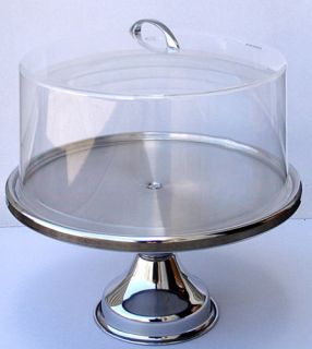 13 Stainless Steel Cake Stand with Acrylic Cover Winco