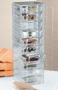 10 Drawer Acrylic Clear 5 x 4 x 17 inches Makeup Organizers Caddies 