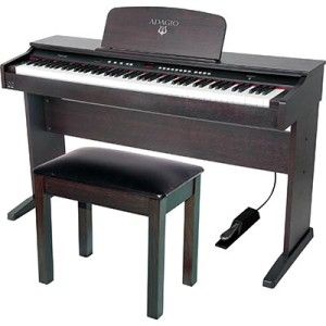 Adagio 88 Key Satin Rosewood Digital Upright Piano Includes Bench and 