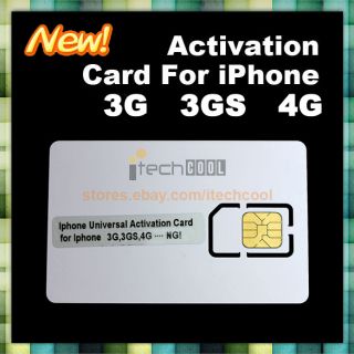   Universal Simple Mobile SIM Activation Card For Apple iPhone 3G 3GS 4G