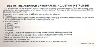 Activator Methods Inc Chiropractic Adjusting Instrument