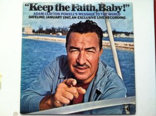 Keep The Faith Baby Adam Clayton Powell LP 1967 Jubilee Records