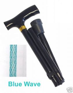 Drive Fashion Folding Derby Cane Walking Stick Adjustable Blue Wave 