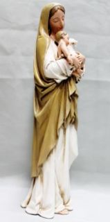 Blessed Virgin Madonna w Child Lamb Catholic Figurine