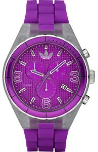 New Adidas Cambridge Purple Silicone Chronograph Sport Watch ADH2531 