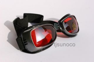   Goggles Gray Red Lens Sunglasses Adjustable Strap Anti Fog