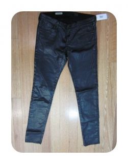 New Adriano Goldschmied Black Leatherette The Legging Jeans 29 8 $198 