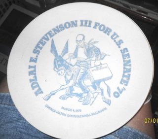 1970 Adlai E Stevenson Democratic Political Plate